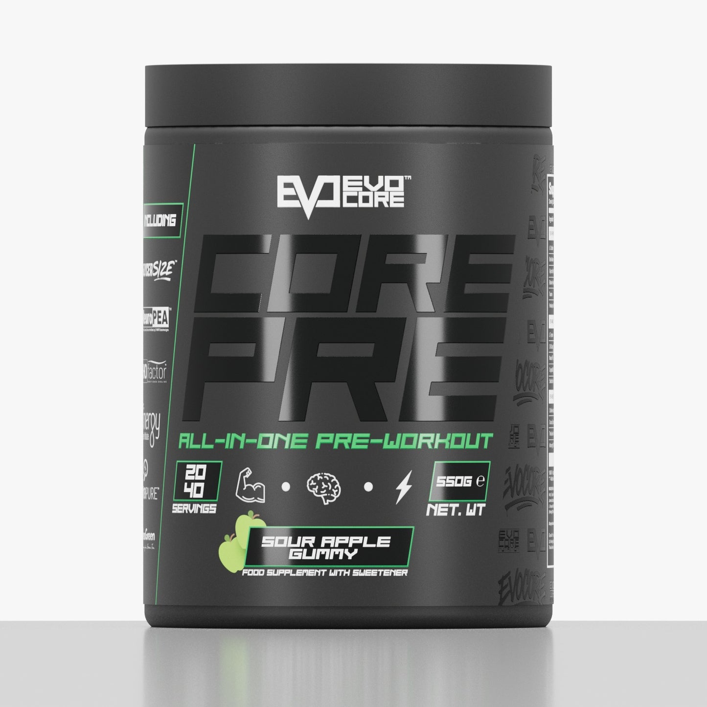 Evocore Nutrition Pre-Workout - Sour Apple Gummy